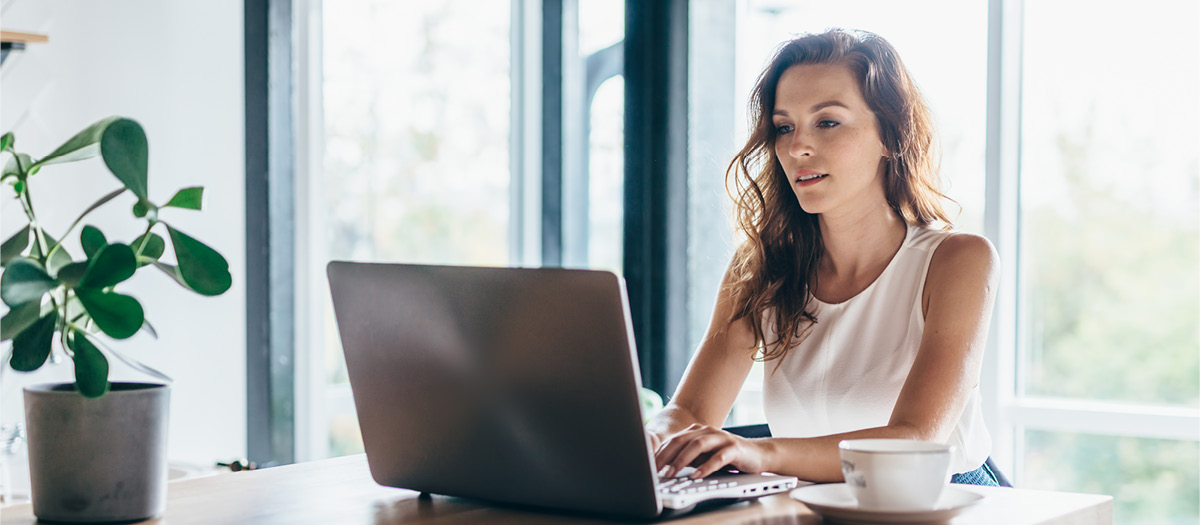 woman viewing a computer