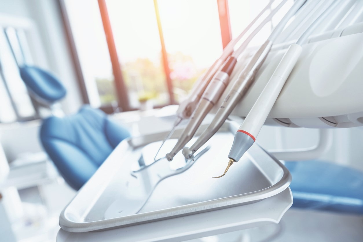 dental tools in dentists office