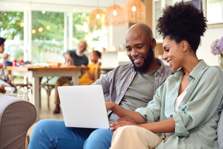 Family researching term life insurance